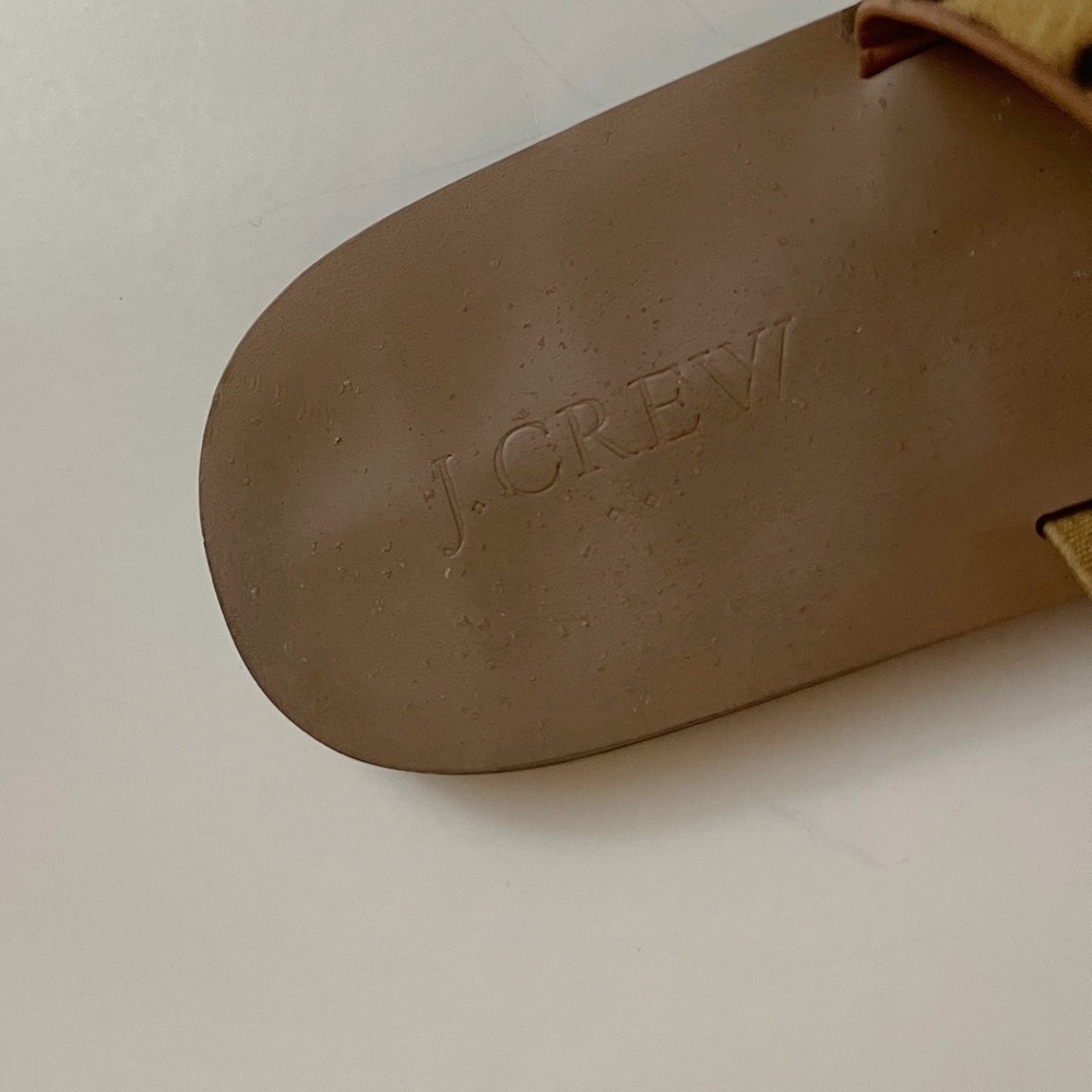 J. Crew Fur Leopard Sandals Festival Boho Resortwear Preppy - Picture 5 of 6
